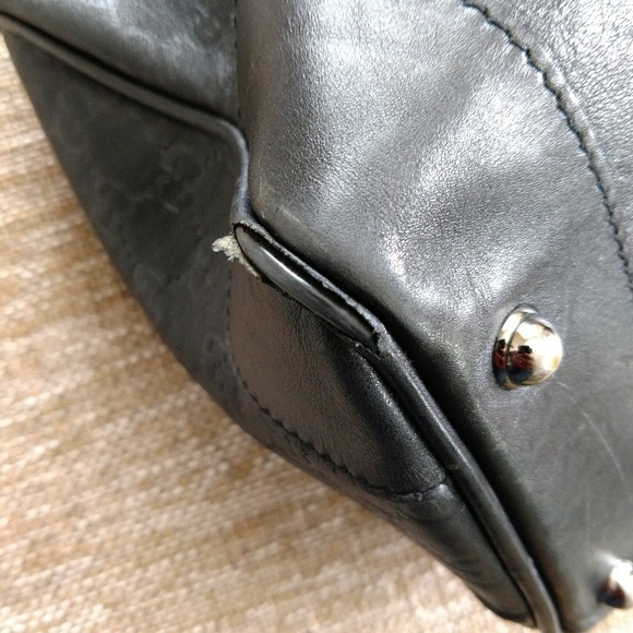 Authentic Black Gucci Guccissima Boston Handbag - Picture 8 of 8